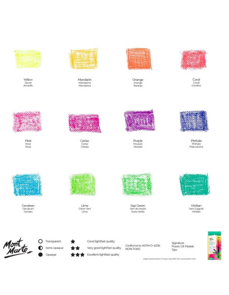 SD-SKR515,Pastel ulei solubil fluoro Mont Marte 12 buc/set
