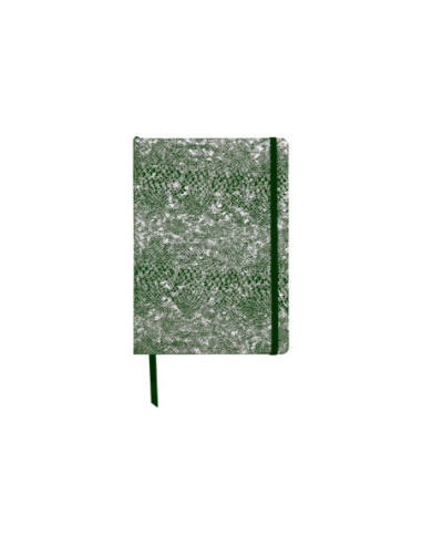 SD-CAI249/GREENLASER+SILVER,Notebook coperta tare piele, A5, 144 pagini, Celeste GREENLASER+SILVER