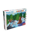 INT5878,Noriel Puzzle, 100 piese - Ursul pacalit de vulpe - Colectia Basme Romanesti