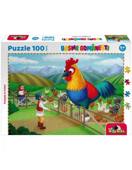 INT5885,Noriel Puzzle, 100 piese - Punguta cu doi bani - Colectia Basme Romanesti