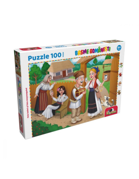 INT5854,Noriel Puzzle, 100 piese - Fata babei fata mosneagului - Colectia Basme Romanesti