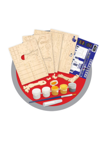 GLT8580,Star Wars - Macheta de asamblat, C-3PO & R2D2, 110+ piese din lemn - WOOD WORX