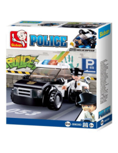 M38-B0638D,Set de constructie Police, 88 piese, Patrula de politie - Sluban