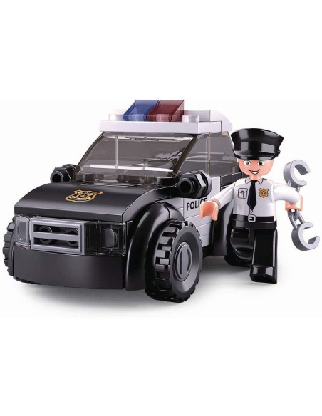M38-B0638D,Set de constructie Police, 88 piese, Patrula de politie - Sluban