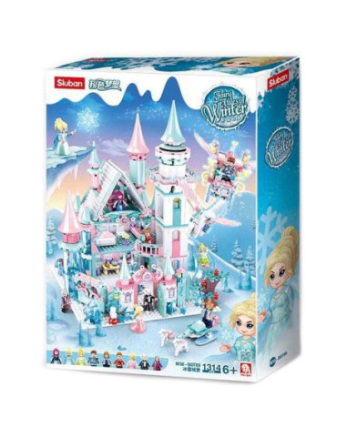 M38-B0789,Set de constructie Girl's Dream, 1324 piese, Castelul de gheata - Sluban