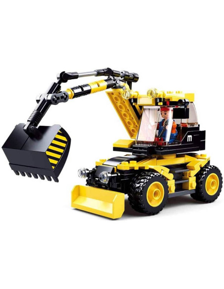 M38-B0805,Set de constructie Town, 196 piese, Excavator pe roti - Sluban