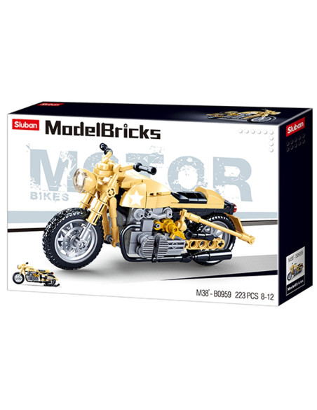 M38-B0959,Set de constructie Machete, 223 piese, Motocicleta armata - Sluban
