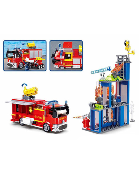 M38-B0967,Set de constructie Fire, 585 piese, Incediu in oras - Sluban