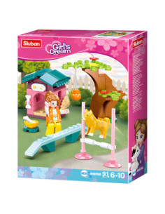 M38-B0970B,Set de constructie Girl's Dream, 91 piese, Teren dresaj catei - Sluban