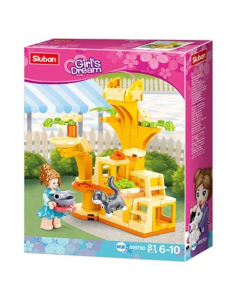 M38-B0970D,Set de constructie Girl's Dream, 81 piese, Teren dresaj pisici - Sluban