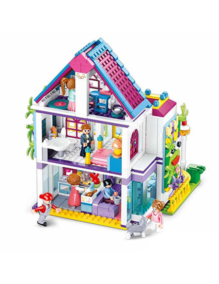 M38-B0974,Set de constructie Girl's Dream, 730 piese, Vila familiei - Sluban