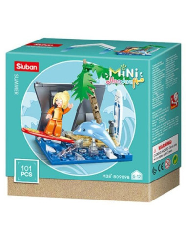 M38-B0989B,Set de constructie Girl's Dream, 101 piese, La surf - Sluban