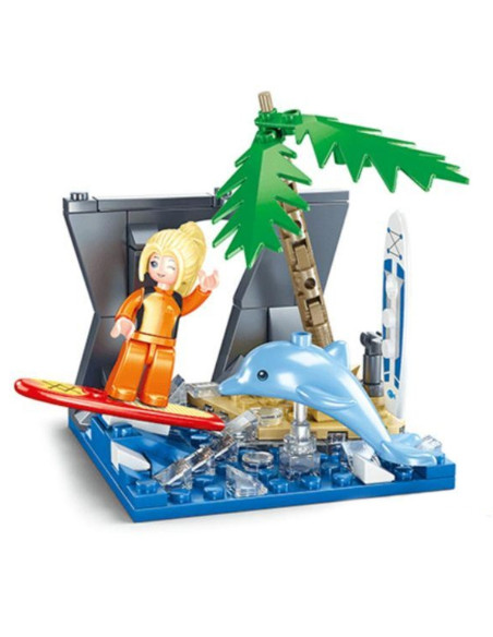 M38-B0989B,Set de constructie Girl's Dream, 101 piese, La surf - Sluban