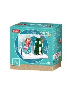 M38-B0989D,Set de constructie Girl's Dream, 109 piese, Joaca in zapada - Sluban