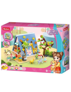 M38-B1088,Set de constructie Girl's Dream, 341 piese, Vacanta la cabana - Sluban