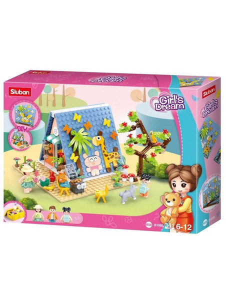 M38-B1088,Set de constructie Girl's Dream, 341 piese, Vacanta la cabana - Sluban