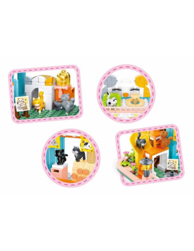 M38-B1089,Set de constructie Girl's Dream, 521 piese, Hotel pentru pisici - Sluban