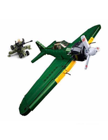 M38-B1108,Set de constructie Army, 560 piese, Avion A6M Zero - Sluban