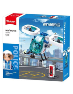 M38-B1217C,Set de constructie Metropolis, 135 piese, Patrula aeriana - Sluban