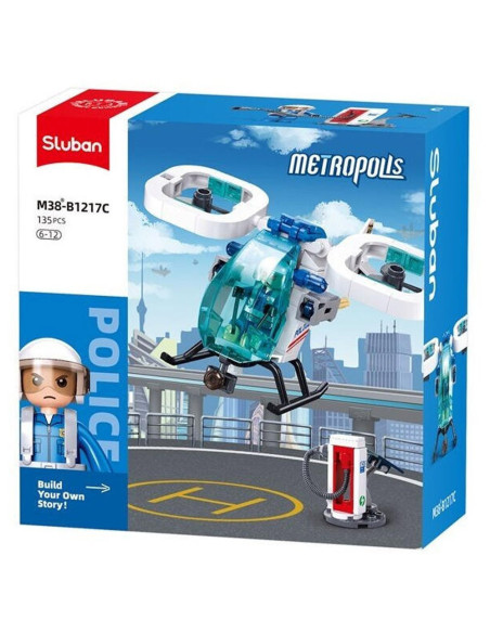 M38-B1217C,Set de constructie Metropolis, 135 piese, Patrula aeriana - Sluban