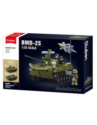 M38-B1250,Set de constructie Machete, 530 piese, Tanc BMD-2S - Sluban