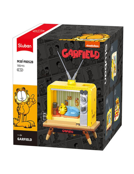 M38-P8052B,Set de constructie, 193 piese, Garfield si televizorul - Sluban