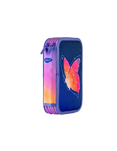 Penar neechipat Daco PE2003, 2 fermoare, Motiv butterfly