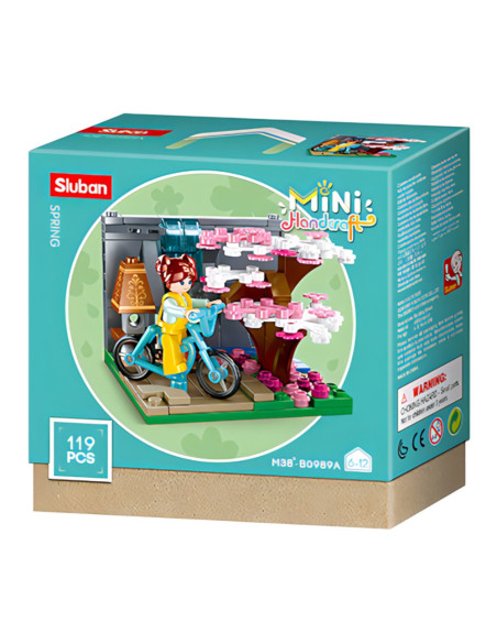 M38-B0989A,Set de constructie Girl's Dream, 119 piese, Plimbare cu bicicleta - Sluban