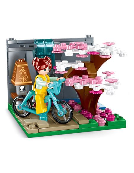M38-B0989A,Set de constructie Girl's Dream, 119 piese, Plimbare cu bicicleta - Sluban