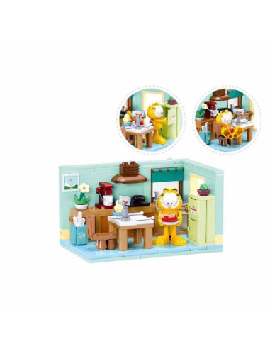 M38-B1225,Set de constructie 194 piese, Bucataria lui Garfield - Sluban