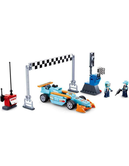 M38-B0762,Set de constructie Racing Team, 201 piese, Circuit - Sluban