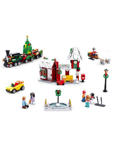 M38-B0887,Set de constructie Town, 565 piese, Satul lui Mos Craciun - Sluban