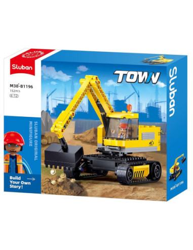 M38-B1196,Set de constructie Town, 152 piese, Excavator - Sluban