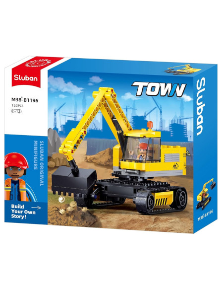 M38-B1196,Set de constructie Town, 152 piese, Excavator - Sluban