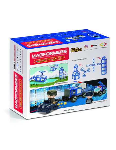 MGF0021,Magformers - Sectia de politie, 50 piese