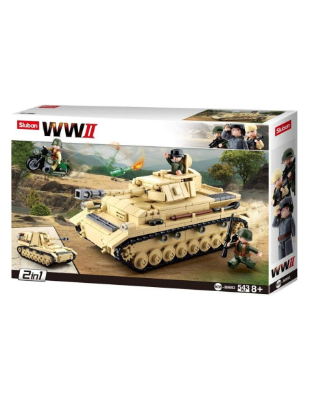 M38-B0693,Set de constructie Machete, 543 piese, Tanc Panzer - Sluban