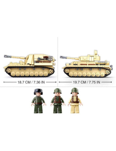 M38-B0693,Set de constructie Machete, 543 piese, Tanc Panzer - Sluban