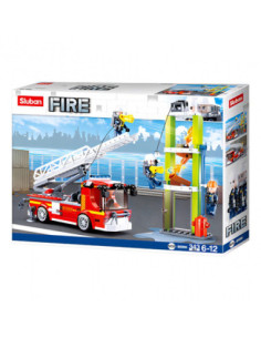M38-B0966,Set de constructie Fire, 343 piese, Masina pompieri cu scara - Sluban