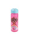 Sticla apa plastic cu pai S-COOL SC3402, 600 ml, Motiv happy rainbow