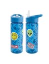 Sticla apa plastic cu pai S-COOL SC3403, 600 ml, Motiv sticker