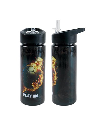 Sticla apa plastic cu pai S-COOL SC3404, 600 ml, Motiv play on