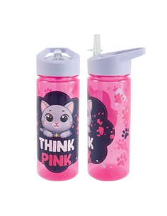 Sticla apa plastic cu pai S-COOL SC3401, 600 ml, Motiv play on 2