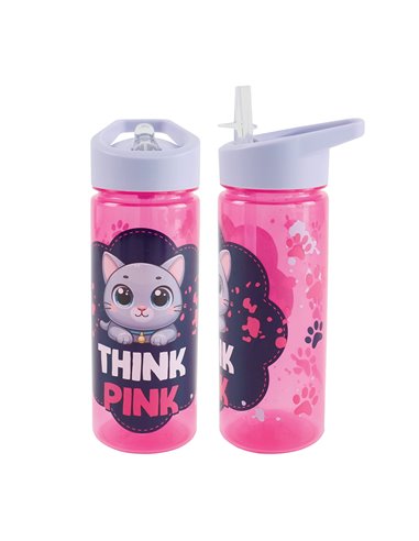 Sticla apa plastic cu pai S-COOL SC3401, 600 ml, Motiv play on