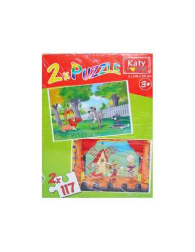 ROB-105/Culoare aleatorie,Puzzle 2 in 1, 117 piese Katy