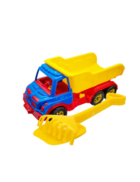 ROB-16026/Culoare aleatorie,Camion 60 cm, cu lopata + grebla - ROBENTOYS