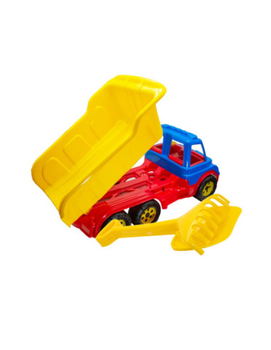 ROB-16026/Culoare aleatorie,Camion 60 cm, cu lopata + grebla - ROBENTOYS