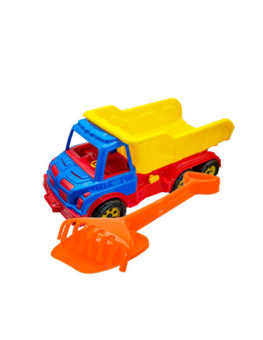 ROB-16026/Culoare aleatorie,Camion 60 cm, cu lopata + grebla - ROBENTOYS