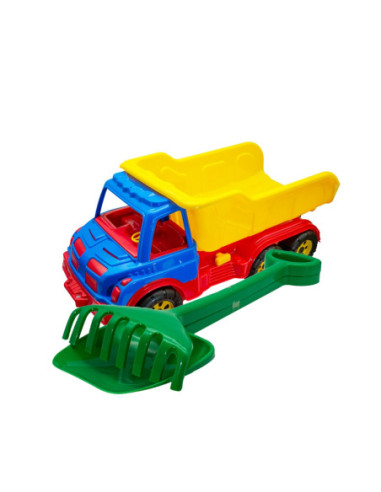 ROB-16026/Culoare aleatorie,Camion 60 cm, cu lopata + grebla - ROBENTOYS