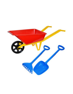 ROB-16031/Rosu,Roaba cu lopata si grebla ROBENTOYS, Rosu