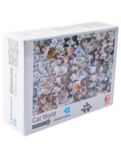 ROB-88318A,Puzzle carton mini, Lumea pisicilor, 1000 piese